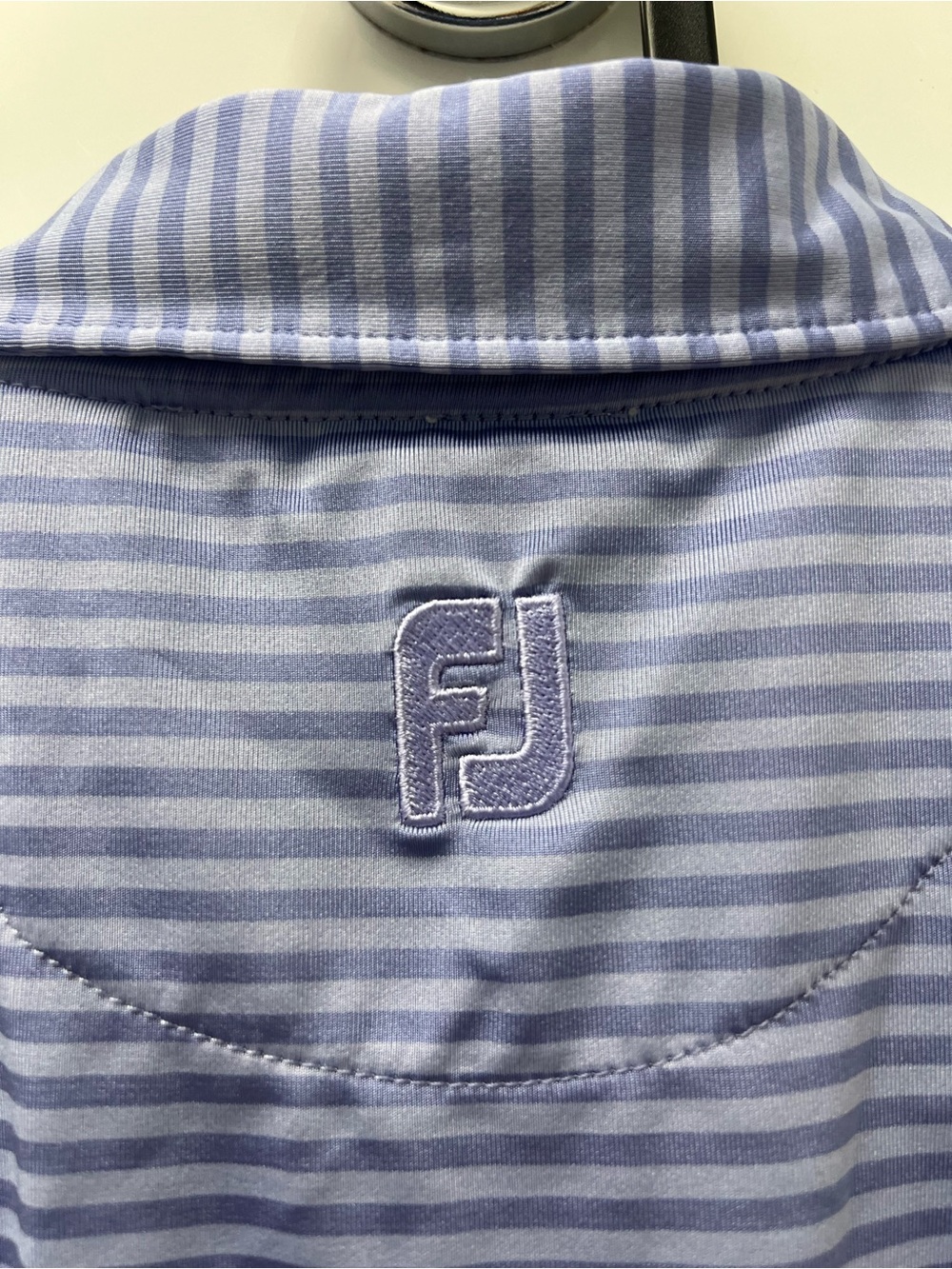 FootJoy Lavender Striped Golf Polo - Picture 4 of 4